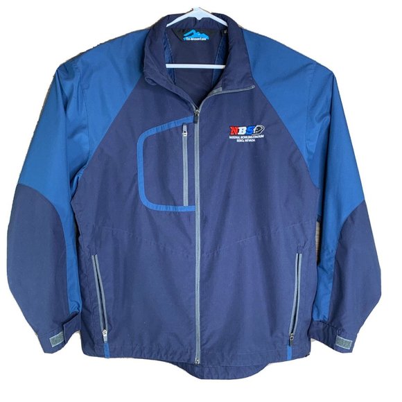 Tri-Mountain Other - Tri-Mountain Coat Mens L Blue Full Zip Hook & Loop Cuff & Collar NBS Reno Embrod